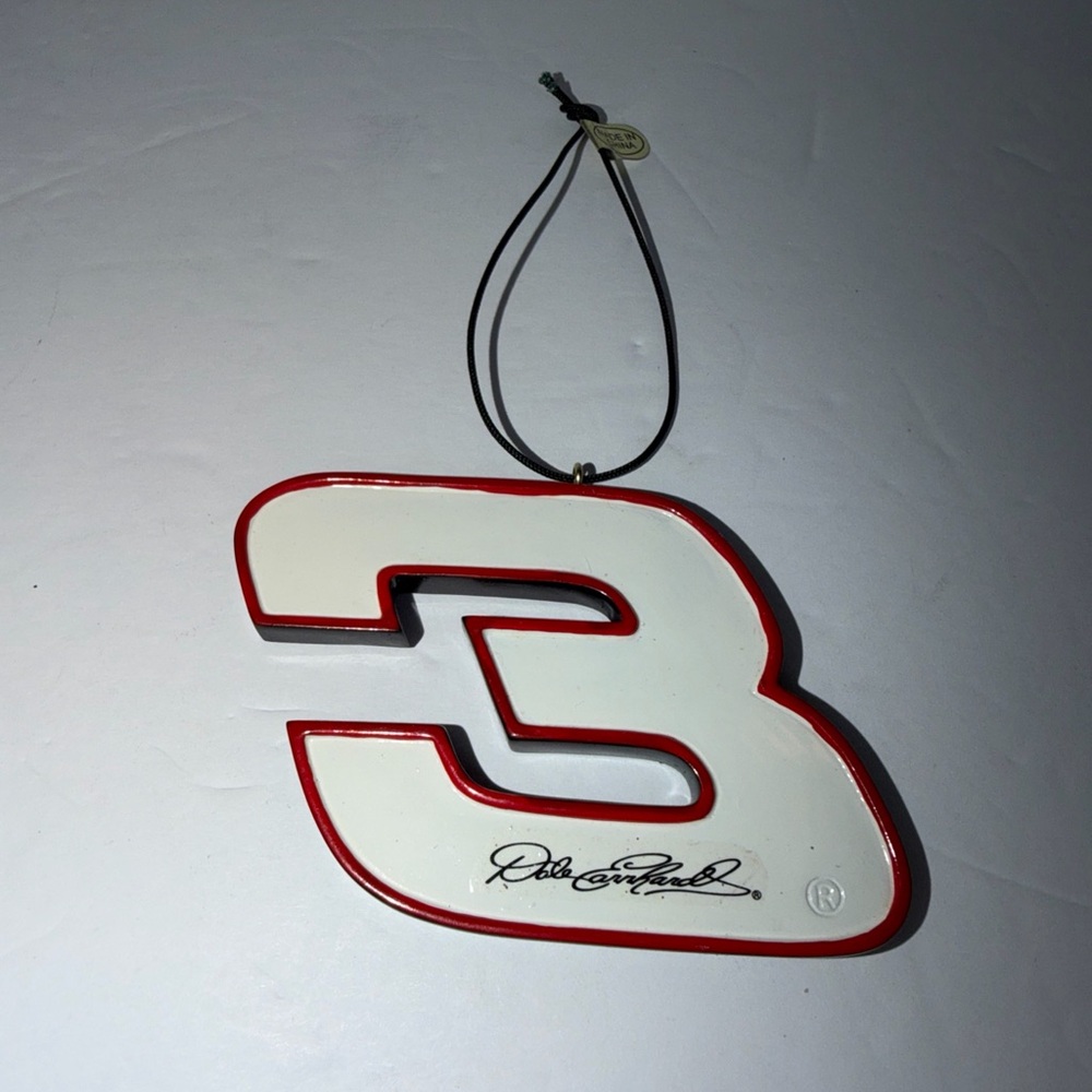 Dale Earnhardt Sr. #3 Number NASCAR Christmas Ornament 2.5” Tall
